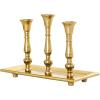 imageDeco 79 Aluminum Metal 3 Candle Candelabra with Candle Plate 12quot x 6quot x 9quot GoldGold