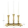 imageDeco 79 Aluminum Metal 3 Candle Candelabra with Candle Plate 12quot x 6quot x 9quot GoldGold