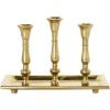 imageDeco 79 Aluminum Metal 3 Candle Candelabra with Candle Plate 12quot x 6quot x 9quot GoldGold