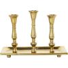 imageDeco 79 Aluminum Metal 3 Candle Candelabra with Candle Plate 12quot x 6quot x 9quot GoldGold