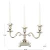 imageDeco 79 Aluminum Metal 3 Candle Candelabra with Candle Plate 12quot x 6quot x 9quot GoldSilver