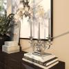 imageDeco 79 Aluminum Metal 3 Candle Candelabra with Candle Plate 12quot x 6quot x 9quot GoldSilver