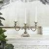 imageDeco 79 Aluminum Metal 3 Candle Candelabra with Candle Plate 12quot x 6quot x 9quot GoldSilver