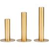 imageDeco 79 Aluminum Metal Decorative Candle Holder Slim Candle Stand with Round Bases Set of 3 Candlestick Holder 12quot 10quot 8quot H GoldGold
