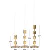 imageDeco 79 Aluminum Metal Decorative Candle Holder Slim Candle Stand with Round Bases Set of 3 Candlestick Holder 12quot 10quot 8quot H GoldGold