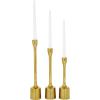 imageDeco 79 Aluminum Metal Decorative Candle Holder Slim Candle Stand with Round Bases Set of 3 Candlestick Holder 12quot 10quot 8quot H GoldGold