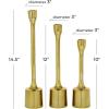 imageDeco 79 Aluminum Metal Decorative Candle Holder Slim Candle Stand with Round Bases Set of 3 Candlestick Holder 12quot 10quot 8quot H GoldGold