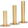 imageDeco 79 Aluminum Metal Decorative Candle Holder Slim Candle Stand with Round Bases Set of 3 Candlestick Holder 12quot 10quot 8quot H GoldGold