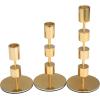 imageDeco 79 Aluminum Metal Decorative Candle Holder Slim Candle Stand with Round Bases Set of 3 Candlestick Holder 12quot 10quot 8quot H GoldGold