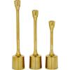 imageDeco 79 Aluminum Metal Decorative Candle Holder Slim Candle Stand with Round Bases Set of 3 Candlestick Holder 12quot 10quot 8quot H GoldGold