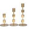 imageDeco 79 Aluminum Metal Decorative Candle Holder Slim Candle Stand with Round Bases Set of 3 Candlestick Holder 12quot 10quot 8quot H GoldGold