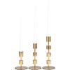 imageDeco 79 Aluminum Metal Decorative Candle Holder Slim Candle Stand with Round Bases Set of 3 Candlestick Holder 12quot 10quot 8quot H GoldGold