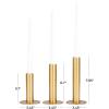 imageDeco 79 Aluminum Metal Decorative Candle Holder Slim Candle Stand with Round Bases Set of 3 Candlestick Holder 12quot 10quot 8quot H GoldGold