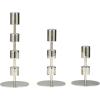 imageDeco 79 Aluminum Metal Decorative Candle Holder Slim Candle Stand with Round Bases Set of 3 Candlestick Holder 12quot 10quot 8quot H GoldSilver