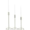 imageDeco 79 Aluminum Metal Decorative Candle Holder Slim Candle Stand with Round Bases Set of 3 Candlestick Holder 12quot 10quot 8quot H GoldSilver