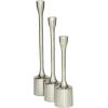 imageDeco 79 Aluminum Metal Decorative Candle Holder Slim Candle Stand with Round Bases Set of 3 Candlestick Holder 12quot 10quot 8quot H GoldSilver