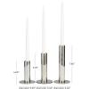 imageDeco 79 Aluminum Metal Decorative Candle Holder Slim Candle Stand with Round Bases Set of 3 Candlestick Holder 12quot 10quot 8quot H GoldSilver