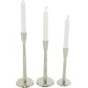 imageDeco 79 Aluminum Metal Decorative Candle Holder Slim Candle Stand with Round Bases Set of 3 Candlestick Holder 12quot 10quot 8quot H GoldSilver