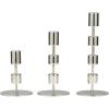 imageDeco 79 Aluminum Metal Decorative Candle Holder Slim Candle Stand with Round Bases Set of 3 Candlestick Holder 12quot 10quot 8quot H GoldSilver