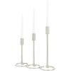 imageDeco 79 Aluminum Metal Decorative Candle Holder Slim Candle Stand with Round Bases Set of 3 Candlestick Holder 12quot 10quot 8quot H GoldSilver