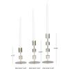 imageDeco 79 Aluminum Metal Decorative Candle Holder Slim Candle Stand with Round Bases Set of 3 Candlestick Holder 12quot 10quot 8quot H GoldSilver