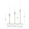 imageDeco 79 Aluminum Metal Decorative Candle Holder Slim Candle Stand with Round Bases Set of 3 Candlestick Holder 12quot 10quot 8quot H GoldSilver