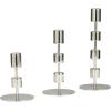 imageDeco 79 Aluminum Metal Decorative Candle Holder Slim Candle Stand with Round Bases Set of 3 Candlestick Holder 12quot 10quot 8quot H GoldSilver
