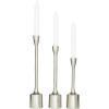 imageDeco 79 Aluminum Metal Decorative Candle Holder Slim Candle Stand with Round Bases Set of 3 Candlestick Holder 12quot 10quot 8quot H GoldSilver