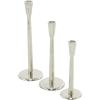 imageDeco 79 Aluminum Metal Decorative Candle Holder Slim Candle Stand with Round Bases Set of 3 Candlestick Holder 12quot 10quot 8quot H GoldSilver