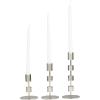 imageDeco 79 Aluminum Metal Decorative Candle Holder Slim Candle Stand with Round Bases Set of 3 Candlestick Holder 12quot 10quot 8quot H GoldSilver