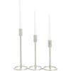 imageDeco 79 Aluminum Metal Decorative Candle Holder Slim Candle Stand with Round Bases Set of 3 Candlestick Holder 12quot 10quot 8quot H GoldSilver