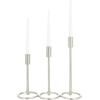 imageDeco 79 Aluminum Metal Decorative Candle Holder Slim Candle Stand with Round Bases Set of 3 Candlestick Holder 12quot 10quot 8quot H GoldSilver