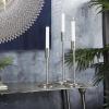 imageDeco 79 Aluminum Metal Decorative Candle Holder Slim Candle Stand with Round Bases Set of 3 Candlestick Holder 12quot 10quot 8quot H GoldSilver
