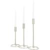 imageDeco 79 Aluminum Metal Decorative Candle Holder Slim Candle Stand with Round Bases Set of 3 Candlestick Holder 12quot 10quot 8quot H GoldSilver