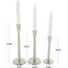 imageDeco 79 Aluminum Metal Decorative Candle Holder Slim Candle Stand with Round Bases Set of 3 Candlestick Holder 12quot 10quot 8quot H GoldSilver