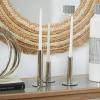 imageDeco 79 Aluminum Metal Decorative Candle Holder Slim Candle Stand with Round Bases Set of 3 Candlestick Holder 12quot 10quot 8quot H GoldSilver