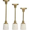 imageDeco 79 Aluminum Slim Candle Holder with White Marble Base Set of 3 15 13 11quot H GoldGold