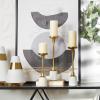 imageDeco 79 Aluminum Slim Candle Holder with White Marble Base Set of 3 15 13 11quot H GoldGold