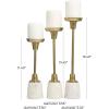 imageDeco 79 Aluminum Slim Candle Holder with White Marble Base Set of 3 15 13 11quot H GoldGold