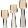 imageDeco 79 Aluminum Slim Candle Holder with White Marble Base Set of 3 15 13 11quot H GoldSilver