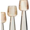 imageDeco 79 Aluminum Slim Candle Holder with White Marble Base Set of 3 15 13 11quot H GoldSilver