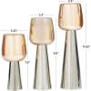 imageDeco 79 Aluminum Slim Candle Holder with White Marble Base Set of 3 15 13 11quot H GoldSilver