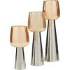 imageDeco 79 Aluminum Slim Candle Holder with White Marble Base Set of 3 15 13 11quot H GoldSilver