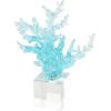imageDeco 79 Glass Coral Decorative Sculpture Ombre Home Decor Statue with Clear Square Base Accent Figurine 8quot x 4quot x 11quot Blue