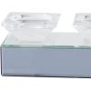 imageDeco 79 Glass Handmade Pillar 5 Plate Candle Holder with Mirrored Sides 24quot x 4quot x 4quot Silver24x4