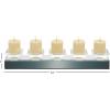 imageDeco 79 Glass Handmade Pillar 5 Plate Candle Holder with Mirrored Sides 24quot x 4quot x 4quot Silver24x4