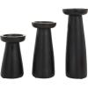 imageDeco 79 Mango Wood Decorative Candle Holder Pillar Candle Stand Set of 3 Candlestick Holder 10quot 6quot 8quot H Black