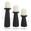 imageDeco 79 Mango Wood Decorative Candle Holder Pillar Candle Stand Set of 3 Candlestick Holder 10quot 6quot 8quot H Black