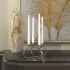 imageDeco 79 Stainless Steel Geometric Overlapping Oval Candelabra 8quot x 8quot x 6quot SilverSilver