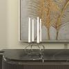 imageDeco 79 Stainless Steel Geometric Overlapping Oval Candelabra 8quot x 8quot x 6quot SilverSilver